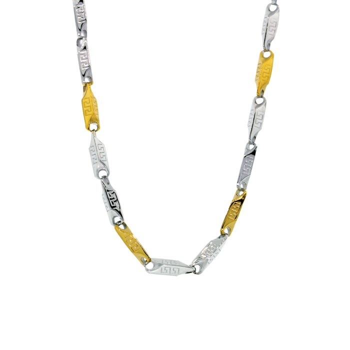 Italgem Two Tone Greek Key Chain — Bogart's Jewellers