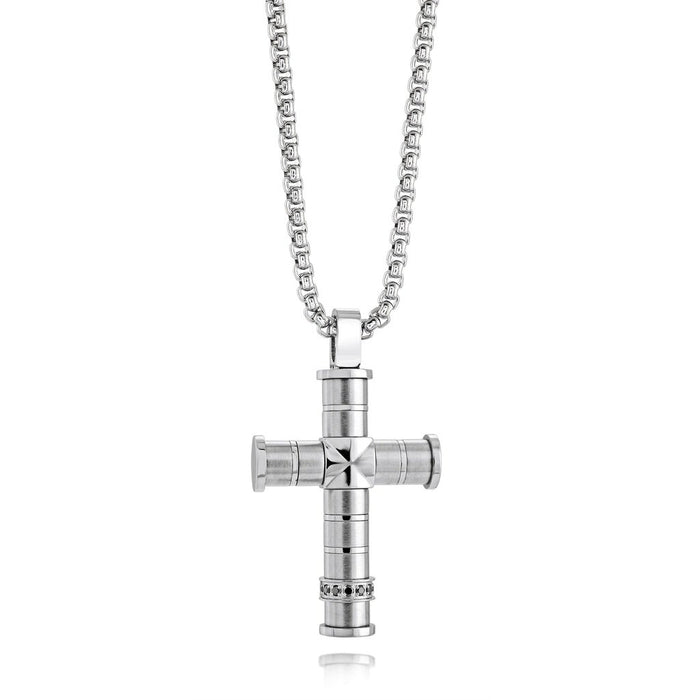 Italgem Steel Kirabo Cross Necklace