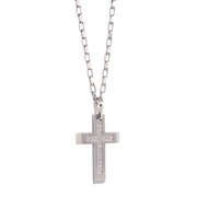 Italgem Steel CZ Men's Cross Necklace