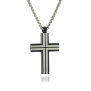 Italgem Men's Stainless Steel Rolo Cross Necklace