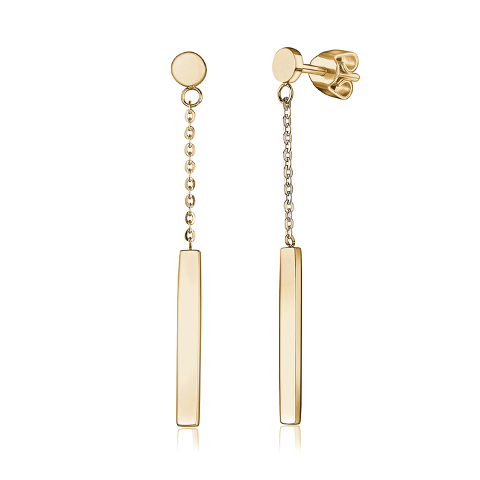 Italgem Bar Drop Earrings: Gold