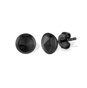 Italgem Stainless Steel Faceted Stud Earrings: Black