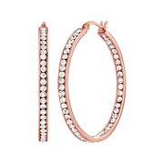 40mm Italgem Stainless Steel CZ Hoop Earrings: Rose
