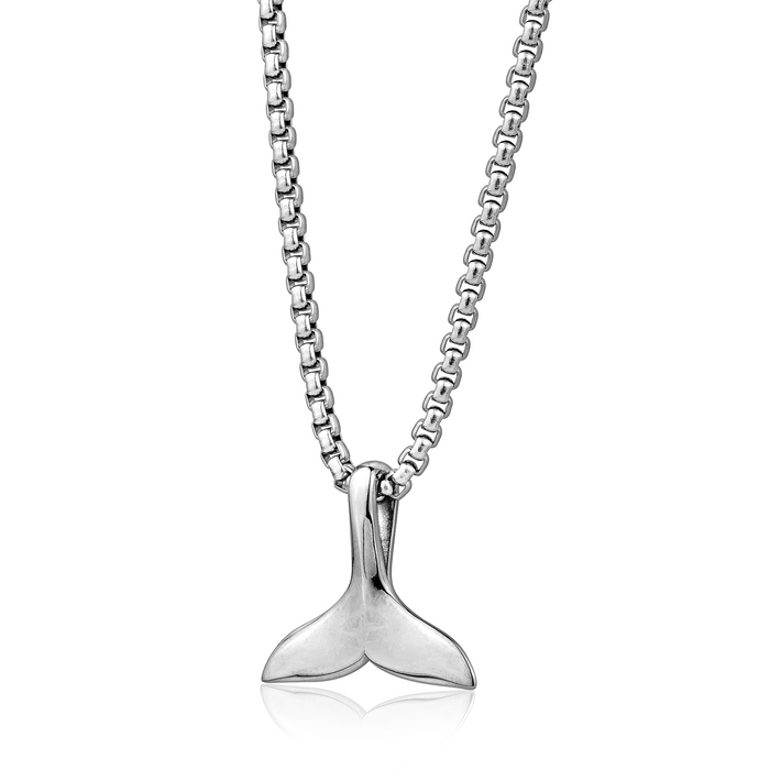 Italgem Stainless Steel Whale Tail Necklace