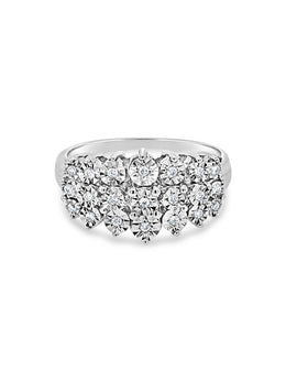 .15CT Lab Grown Diamond Stairway to Heaven Sterling Silver Ring