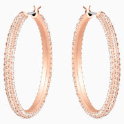 Swarovski Stone Hoop Earrings: Rose Tone