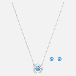 Swarovski Sparkling Dance Around Earring & Necklace Set: Blue