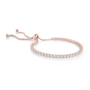Italgem Stainless Steel Rose Gold Tone Adjustable Bolo Bracelet
