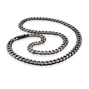 Italgem 8.6MM Stainless Steel Heavy Black Men's Curb Chain