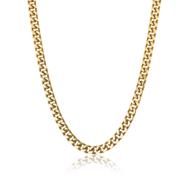9.4mm Italgem Stainless Steel Men's Gold-Tone Curb Chain