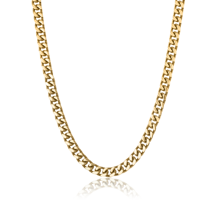 9.4mm Italgem Stainless Steel Gold-Tone Curb Chain