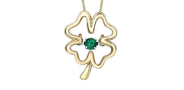 Lab Grown Emerald Clover Necklace