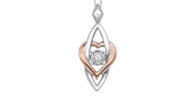 White & Rose Gold Diamond Heart Necklace