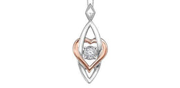 White & Rose Gold Diamond Heart Necklace