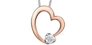 Rose Gold & Diamond Heart Necklace