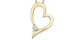 Yellow Gold & Diamond Heart Necklace
