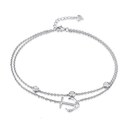 Sterling Silver Anchor Anklet